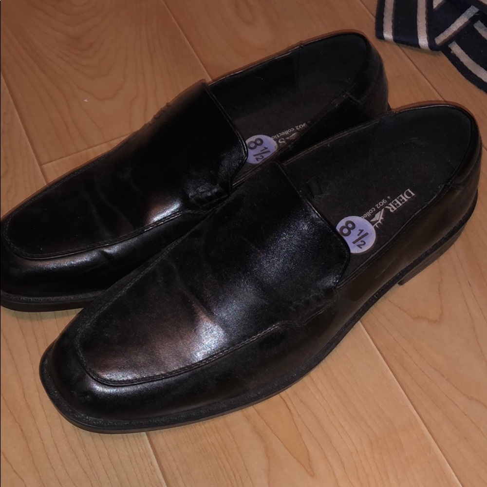 Black leather shoes